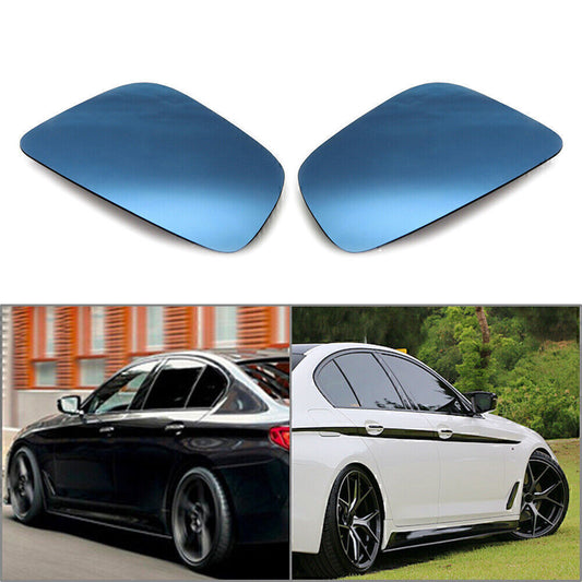 for BMW 5Series G30 G31 2016+ Wing Mirror Glass Aspherical Heated Blue Tinted