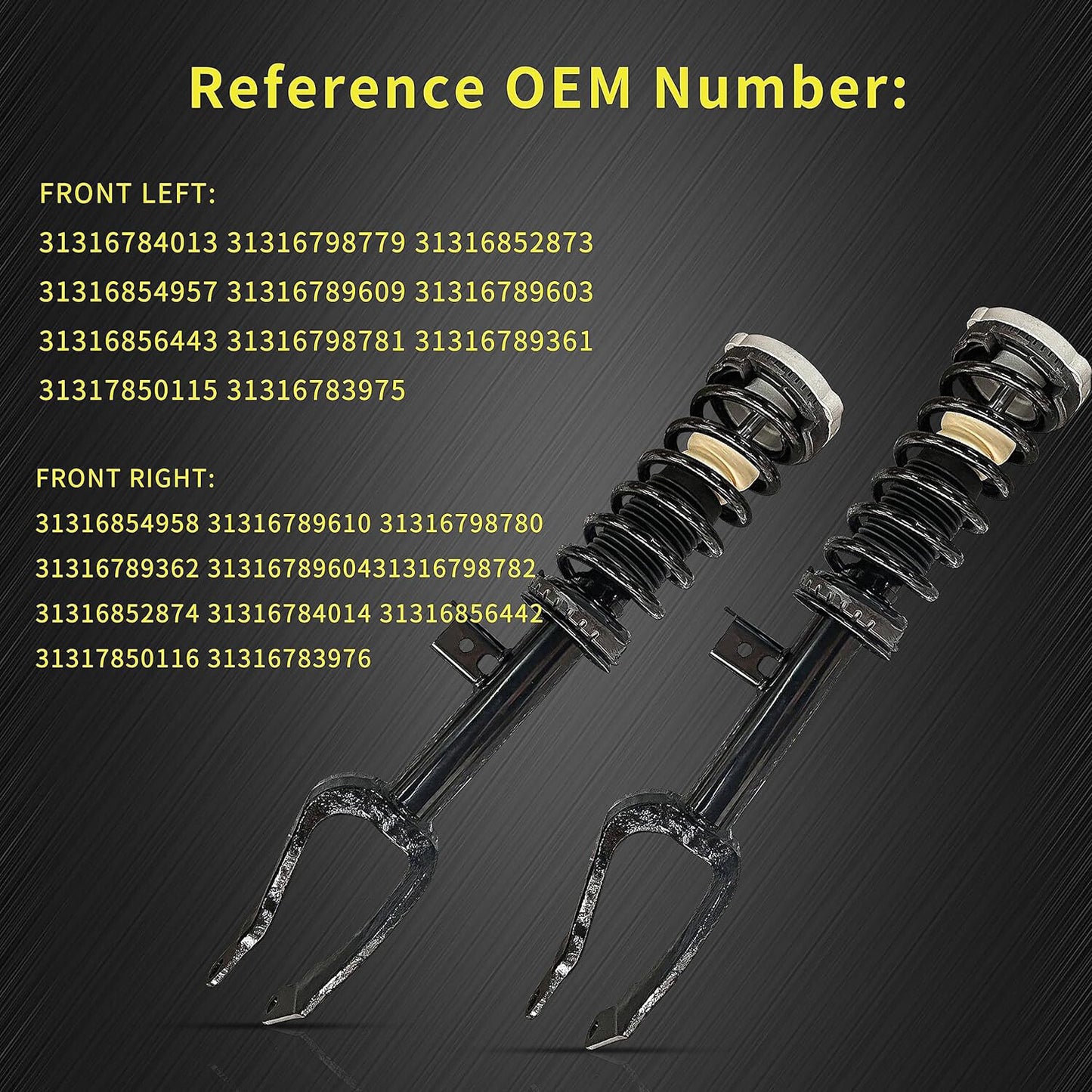 2-Piece Front Shock Strut Assembly with EDC for BMW E66, E65, 745Li, 750i, 760i, 760Li - Base