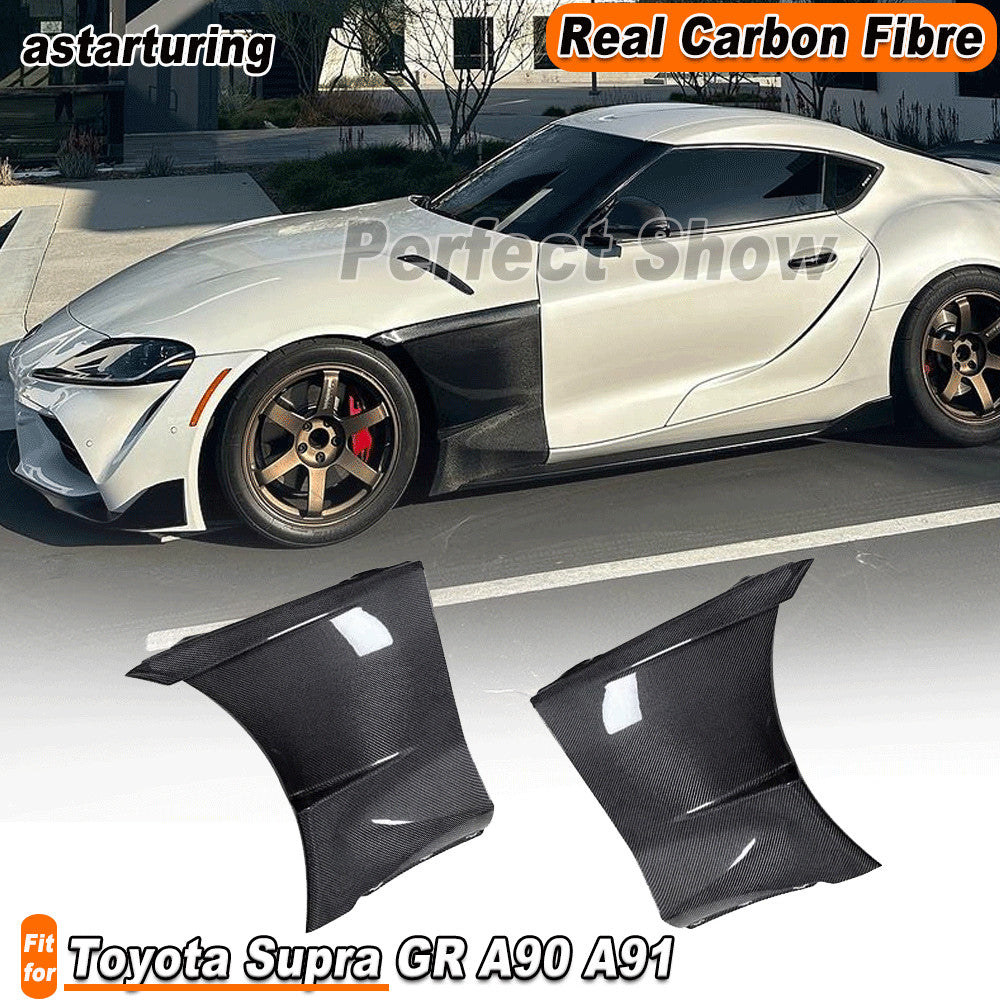 for Toyota Supra GR A90 A91 2019-2024 REAL CARBON Front Side Fender Panel Cover