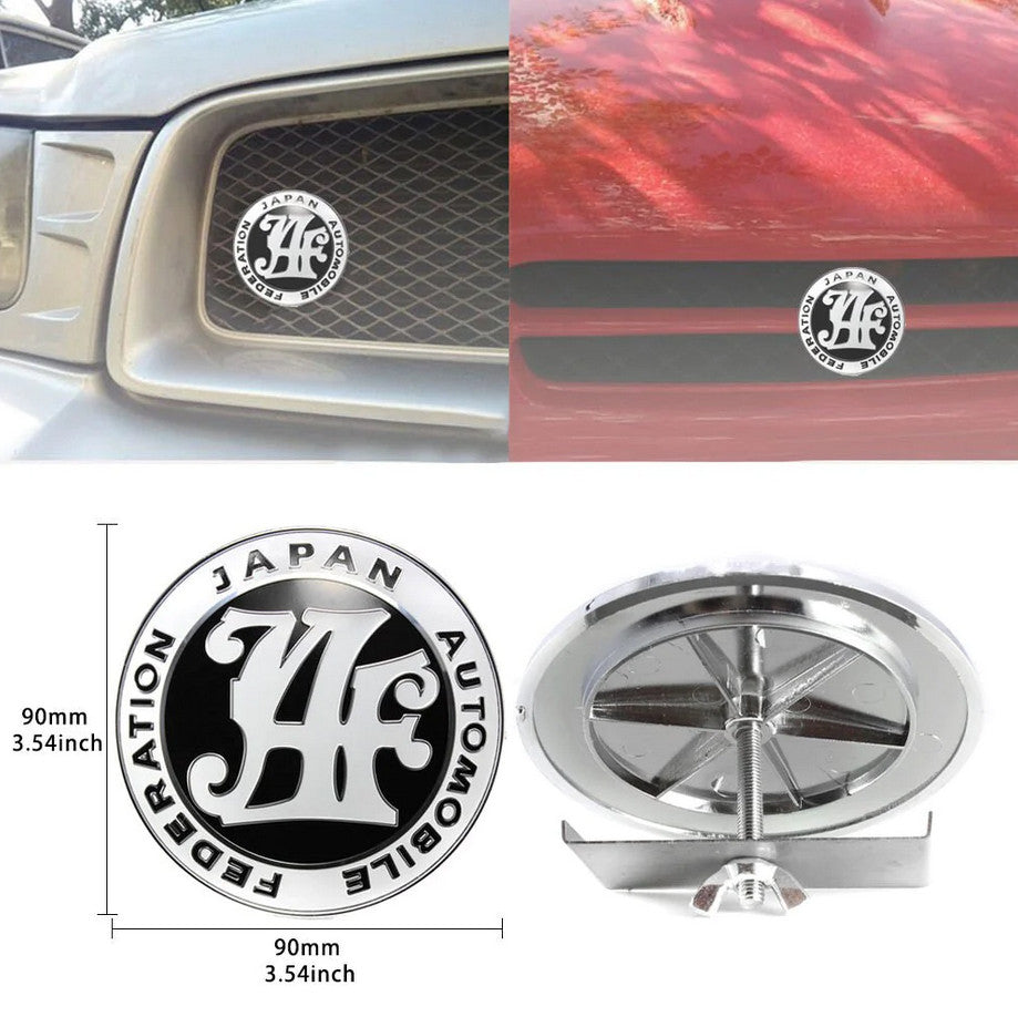 The front badge of the car grille, made of black, belongs to the Japan Automobile Federation and is applicable to for Lexus .