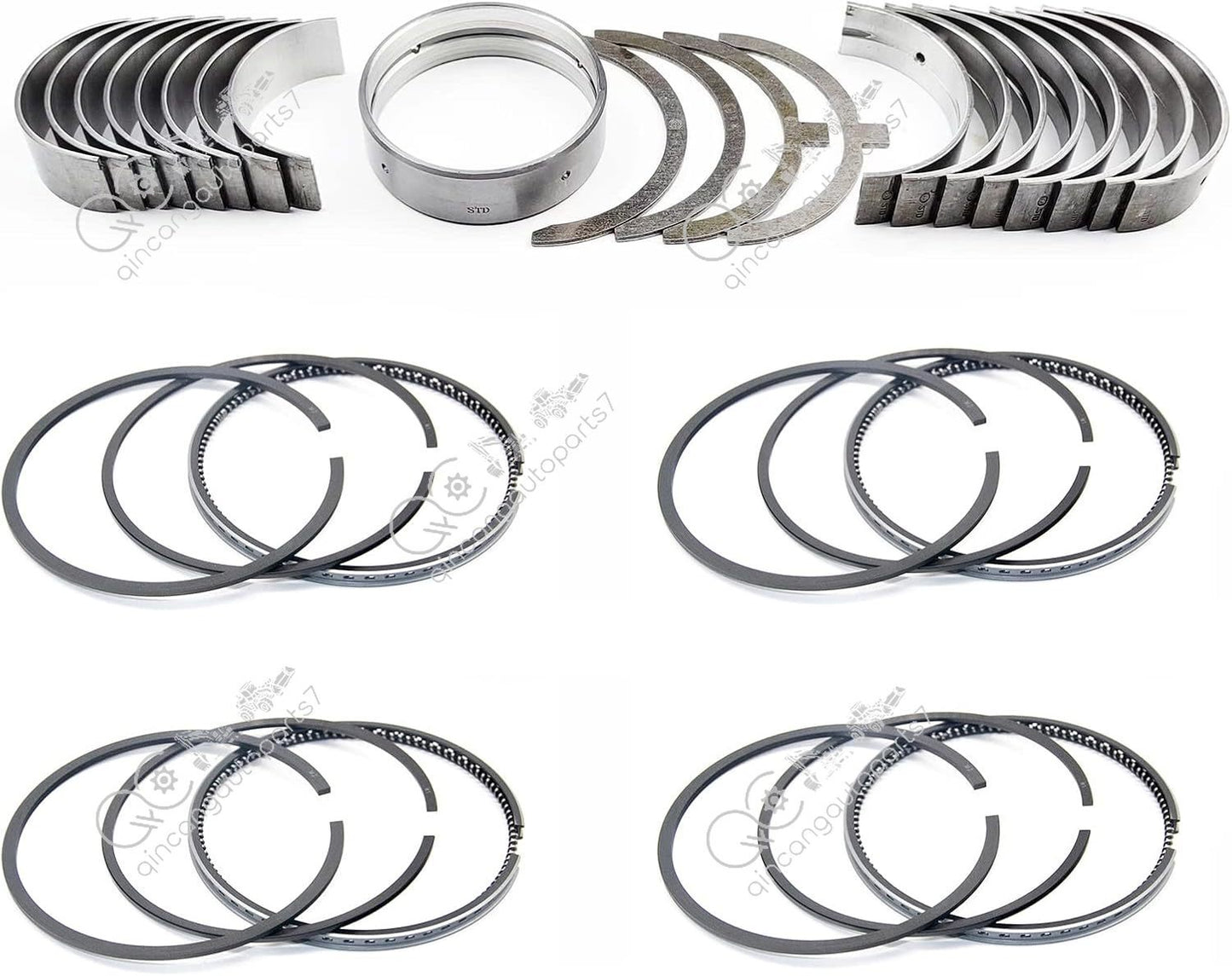 Main+ConRod bearing+thrust washer+Piston Rings Fits for Mitsubishi S4F engine