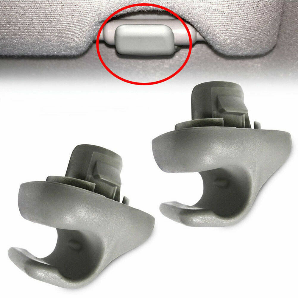 2X Sun Visor Bracket Hook Clip Hanger for Honda for Civic Accord Odyssey CR-V Grey