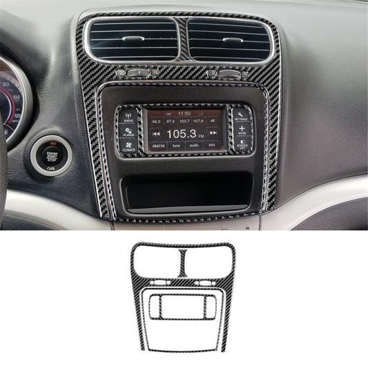 for Dodge Journey 2011-2017 4Pcs Central Radio Frame Trim Cover Carbon Fiber