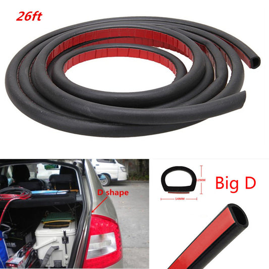 Car Pillar Door Edge Seal Weather-strirp 8M D-Shape Moulding Trim Rubber Strip