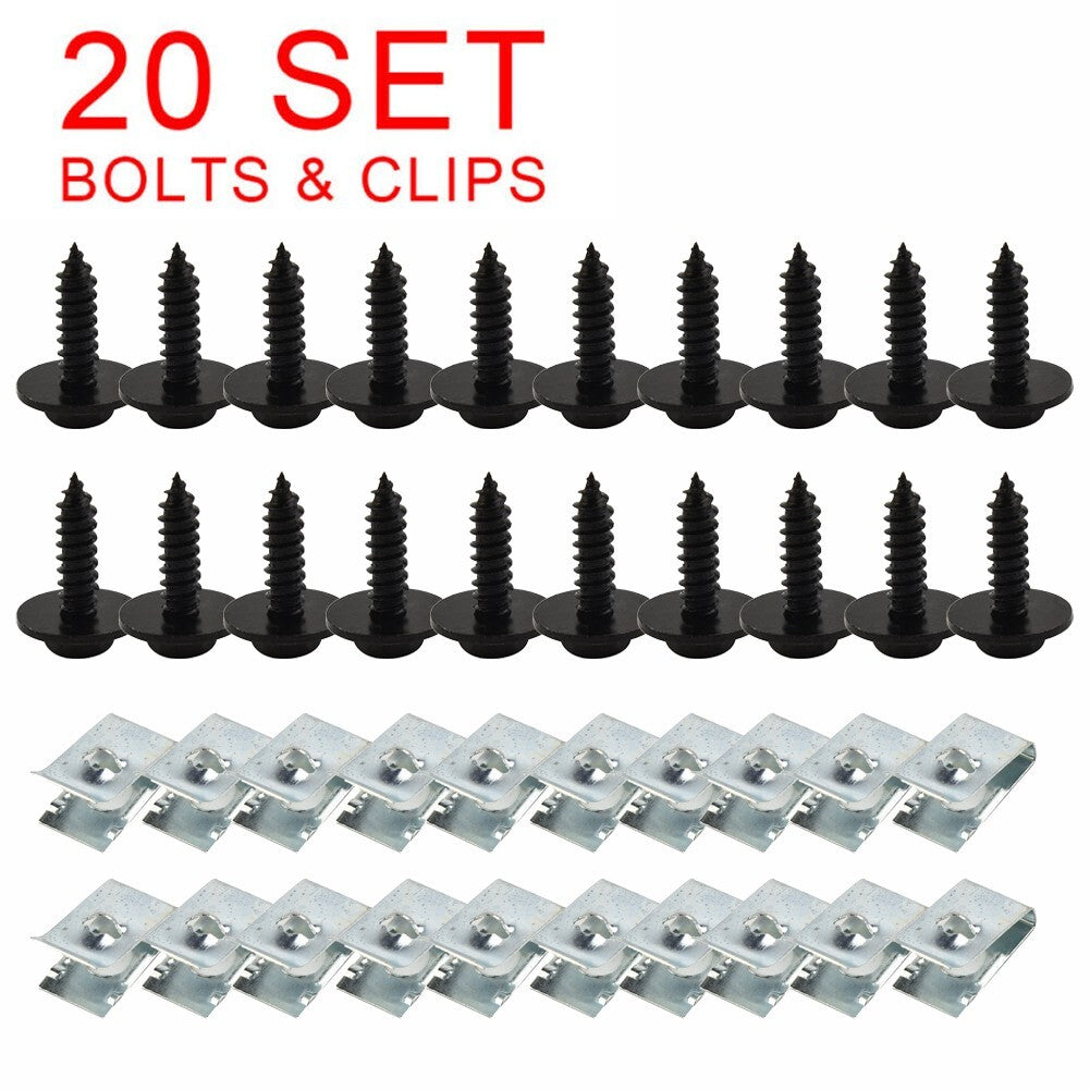 20 sets of engine chassis protection nuts, bolts, and clips suitable for 1/3/5/6/7/X/Z series