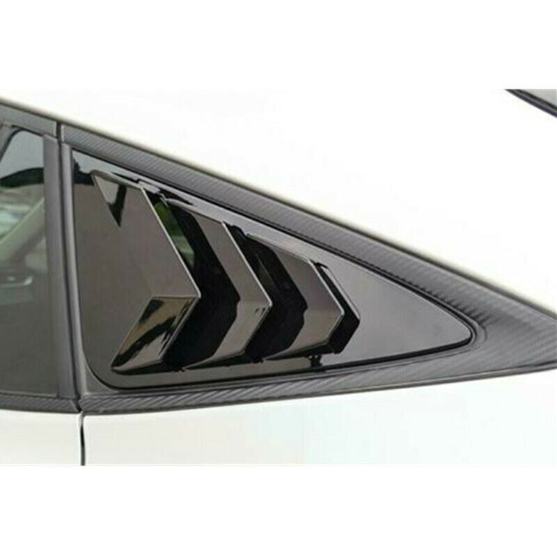 Glossy Black Rear Window Louver Shutter Vent Cover Trim for Toyota Venza 2021-23
