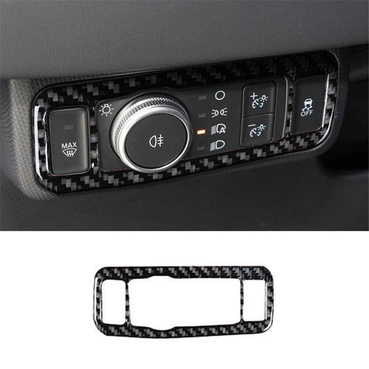 Carbon Fiber Headlight Control Panel Trim Cover for Ford for Mustang Mach-E 2021-22