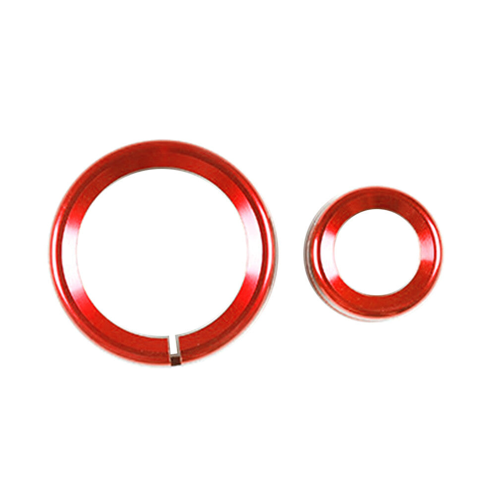 2x Central Control Multimedia Knob Ring for Alfa Romeo Giulia for Stelvio 20-21 Red