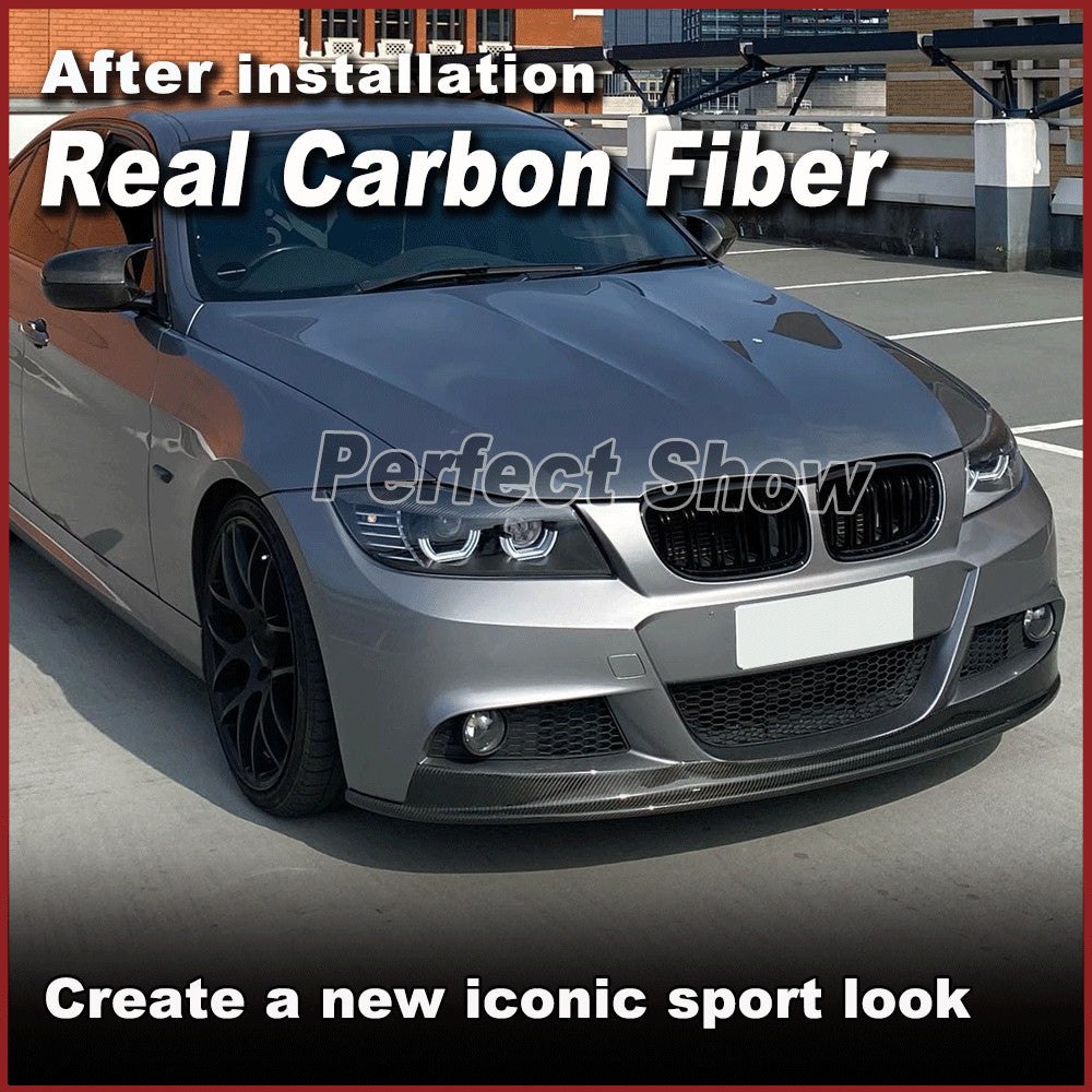 Fit for BMW E90 325i M Sport LCI 2009-2012 REAL Carbon Front Bumper Lip Spoiler