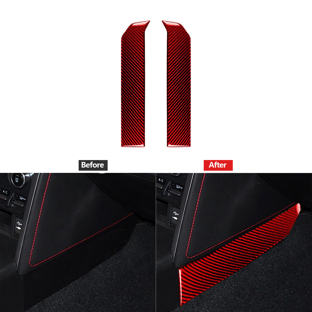 2Pcs Red Carbon Fiber Gear Shift Side Panel Trim Cover for Subaru BRZ for Toyota 86
