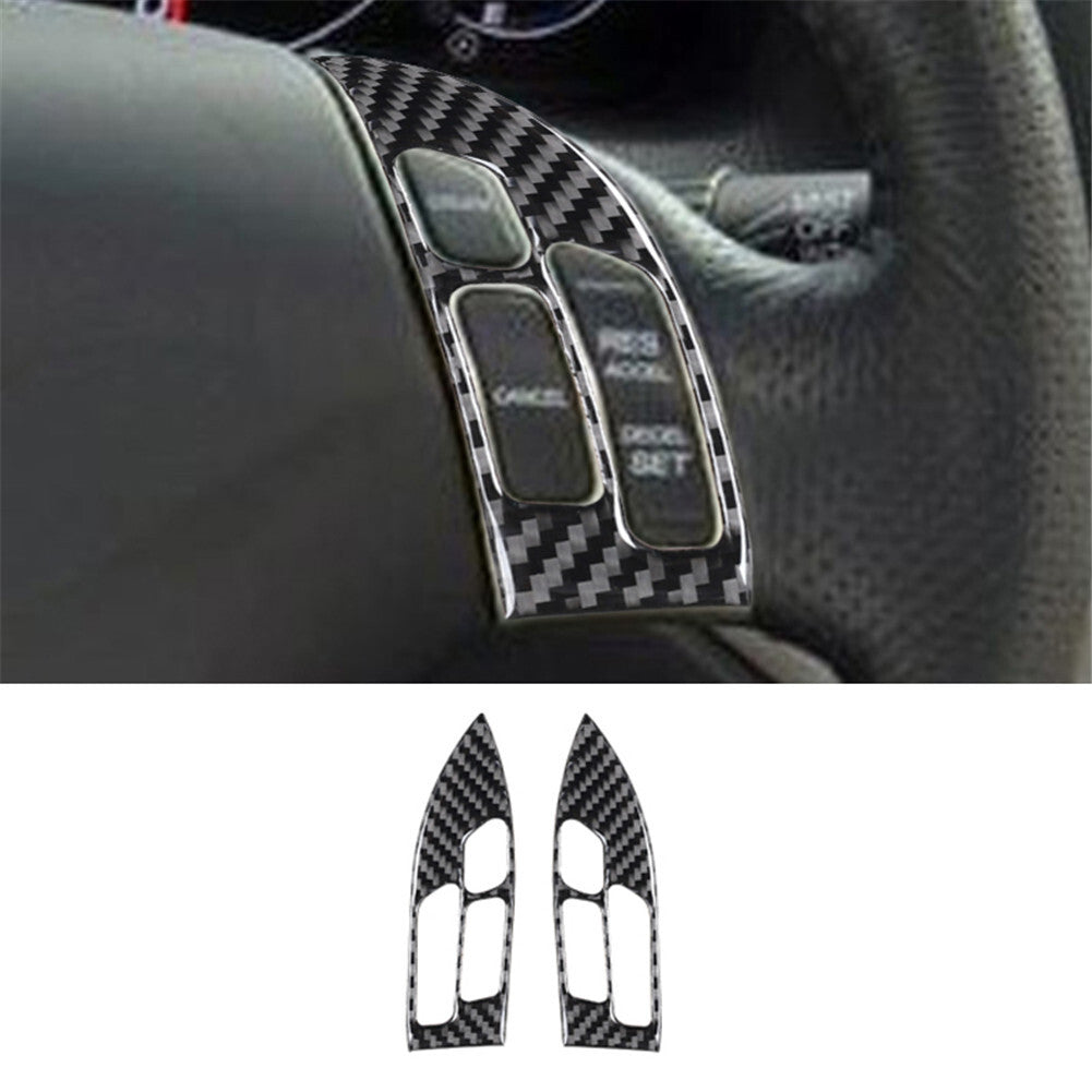 2X Steering Wheel Button Panel Trim Carbon Fiber Sticker for Acura TSX 2003-2008