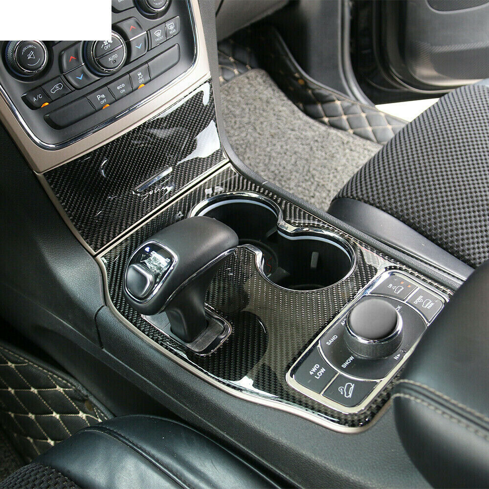 for Jeep Grand Cherokee 2014-2015 Real Carbon Fiber Water Cup Holder Panel Cover
