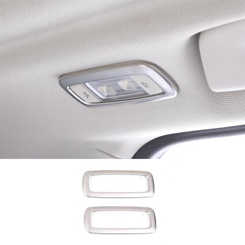 for BMW X3 G01 X4 2018-2021 Silver Steel Rear Reading Lamp Frame Cover Trim 2PCS