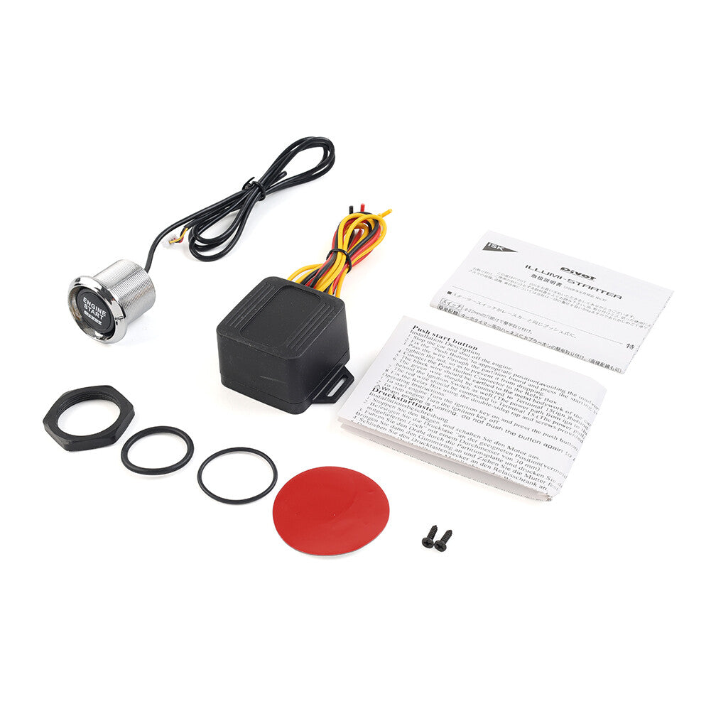For Car Engine Start Push Button Switch Ignition Starter Kit Blue LED Universal