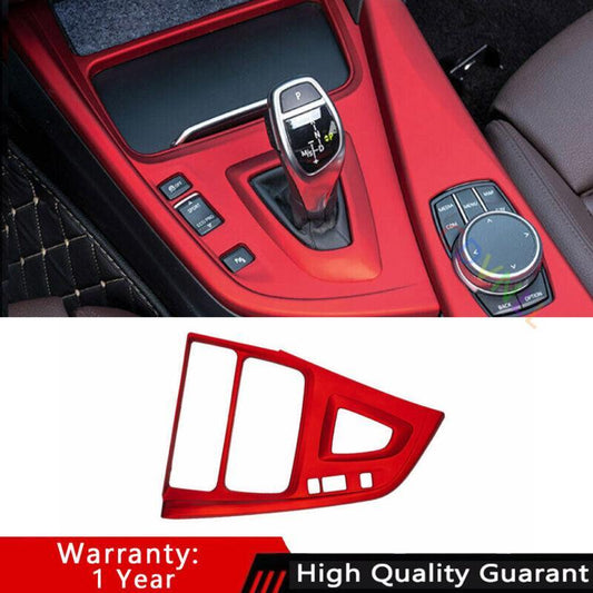 for BMW 3 4 Series GT 2013-2019 Red Matt Middle Console Gear Shift Panel Trim 1