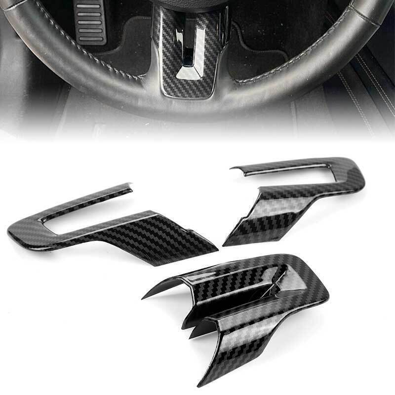 Carbon Fiber Style Steering Wheel Cover Fit for Ford for Mustang 2015 - 2022