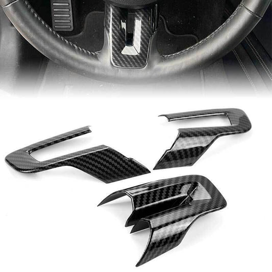 Carbon Fiber Style Steering Wheel Cover Fit for Ford for Mustang 2015 - 2022