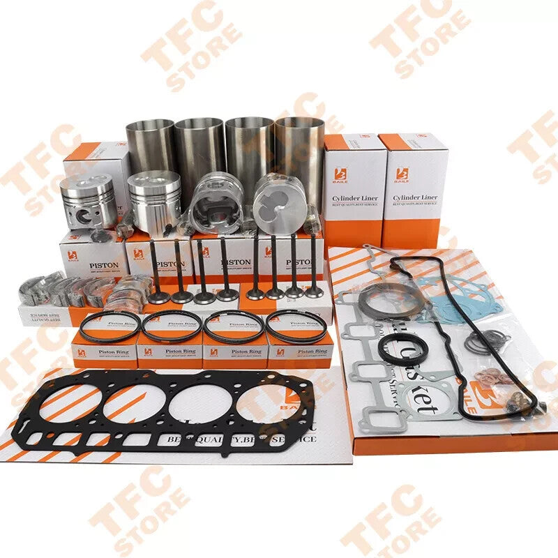 Overhaul Rebuild Kit For Yanmar 4D98E Piston Ring Cylinder Liner Full Gasket Set