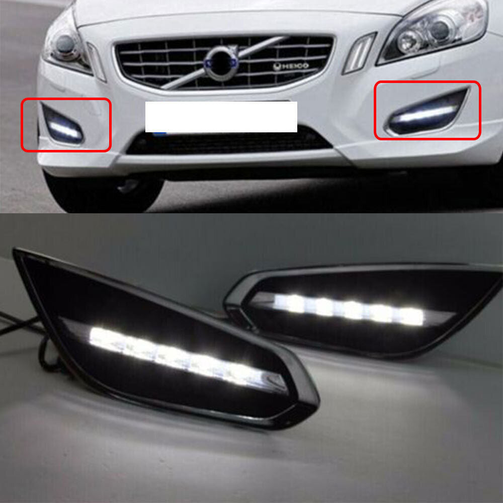 Pair Left+Right for Volvo S60 T5 09-13 New Fog Lamp Front Daytime Running Lights