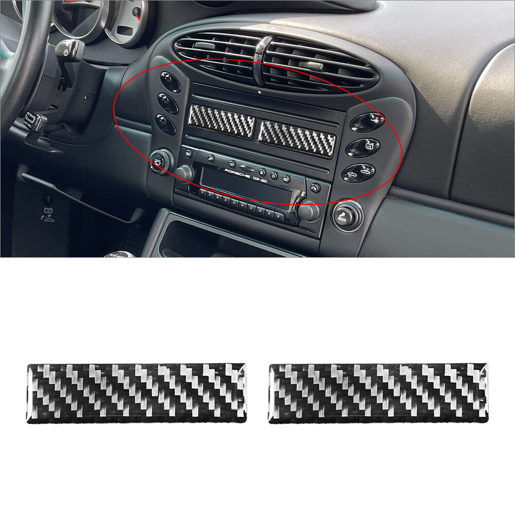 2x carbon fiber beverage holder trim for Porsche /996 1998-2004