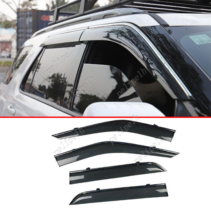for Ford Explorer 2011-2019 Window Visors Sun Rain Guard Deflector W/Chrome Trim