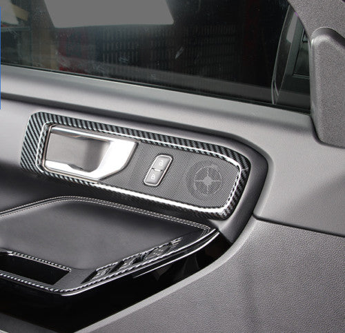 for Ford Explorer 2020-2023 Carbon Fiber Car Inner Door Bowl Molding Cover Trim