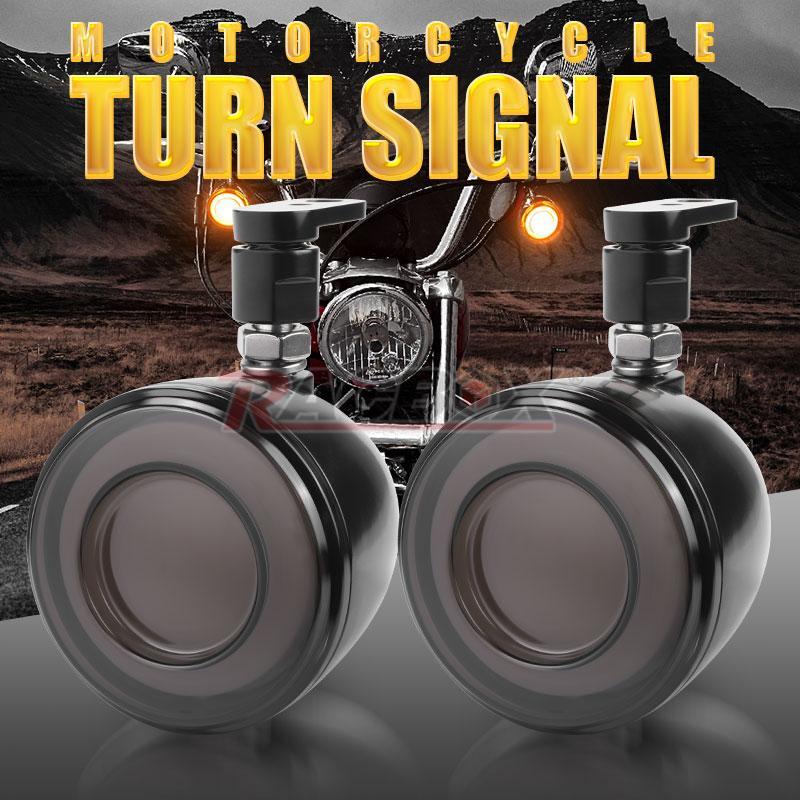 Front LED Turn Signals Amber White Light For Touring Street Glide Softail Dyna