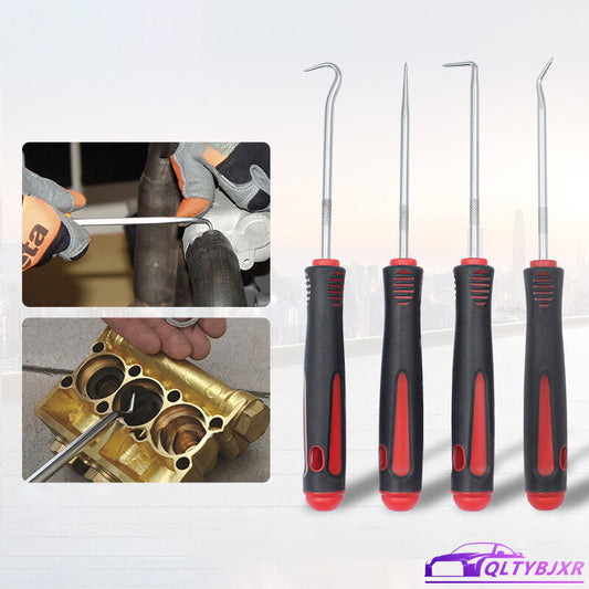 4x Long Reach Pick And Hook Probe Set Oil Seal Hook O Ring Seal Remove Tool Red