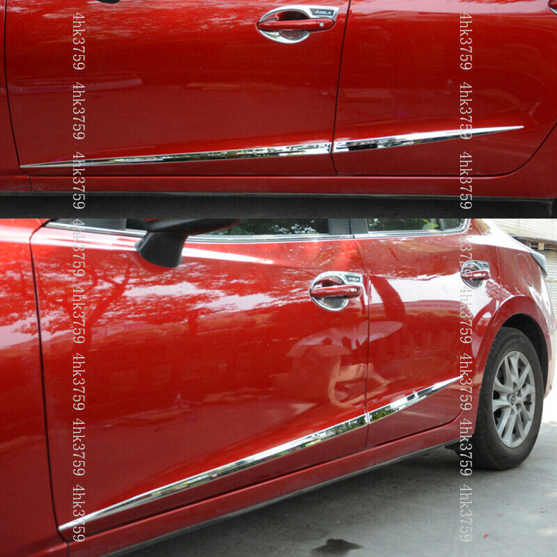 for Mazda 3 Axela Sedan 2014-2018 Chrome Steel Body Side Door Trim Molding Cover