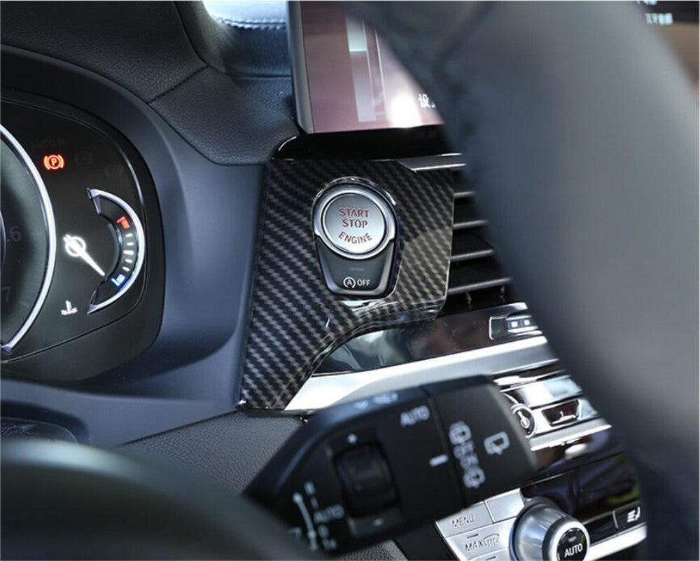 Fit for BMW X3 G01 X4 G02 2018-22 Engine Start Stop Button Trim ABS Carbon Fiber