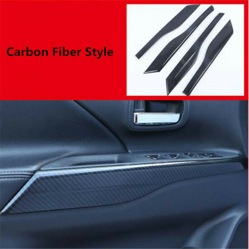 Carbon Fiber Inner Door Armrest Panel Cover Trim for Mitsubishi Outlander 13-21