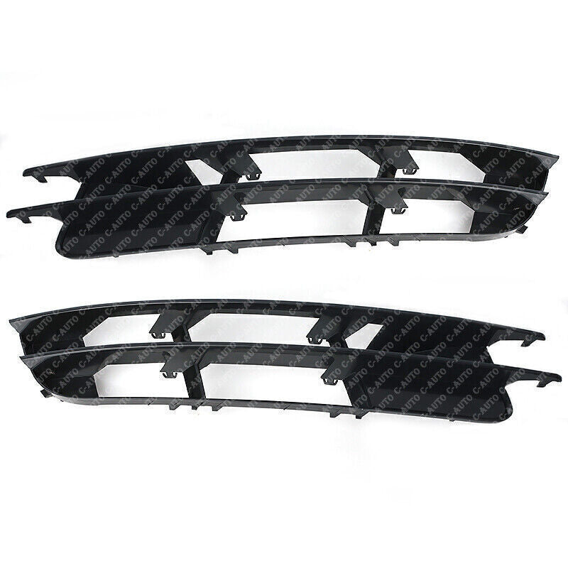 Pair For 2007-2009 for Audi Q7 Front Bumper Cover Grille Fog Light Plastic Black
