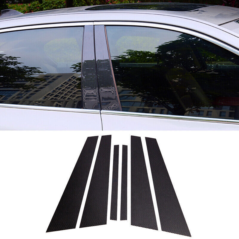 Carbon fiber PC Pillar Trim for Jeep Compass 2017-2020 Car Door Cover Piano Post