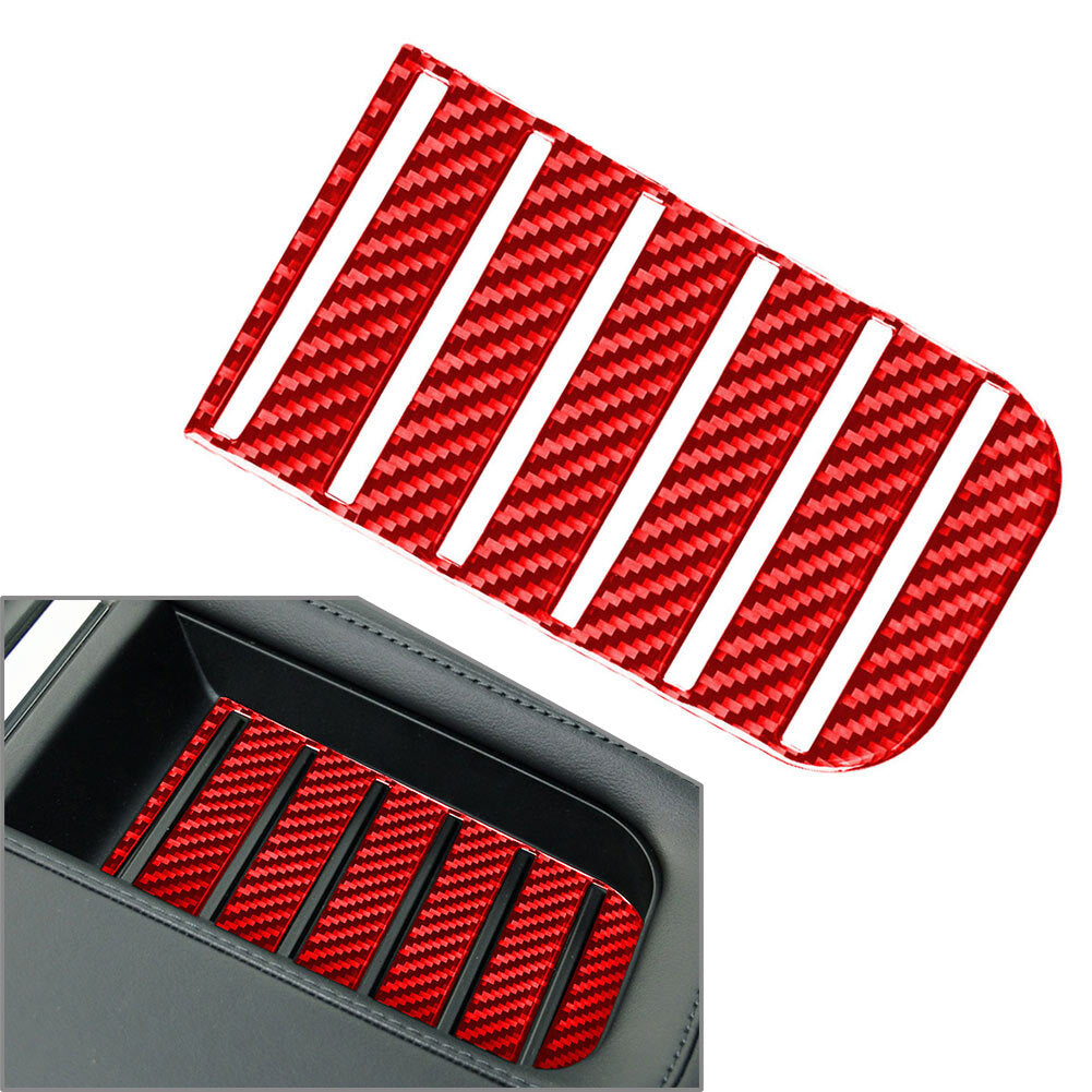 Armlehnenbox Slot Panel Cover Trim f¨¹r for Toyota Tundra 2014-21 Kohlefaser Rot Auto