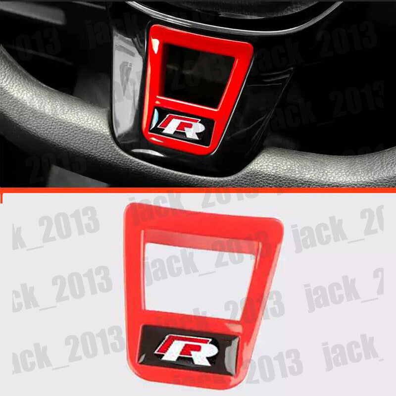 for Volkswagen for VW for Tiguan 2017-2024 Red Steering Wheel Sequin Cover Trim 1PCS