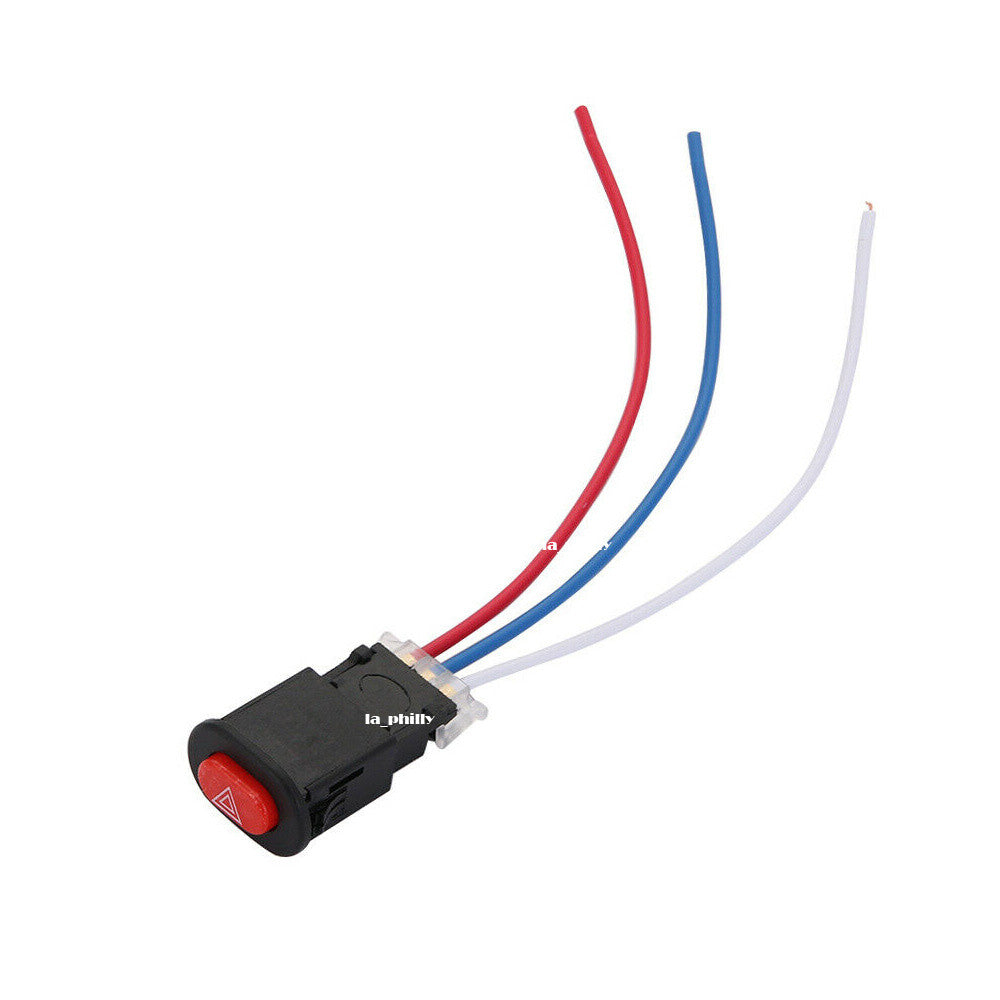 Motorcycle Hazard Light Switch Double Warning Flasher Emergency Signal W/3 Wires