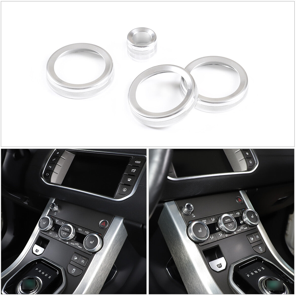 for Land Rover for Range Rover Evoque 12-18 Air Conditioning Knob Trim Ring Silver-