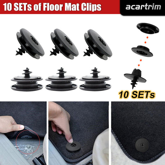 10Pc Car Carpet Mat Clips Fixing Grips Clamps Floor Holder Sleeves Accessories,