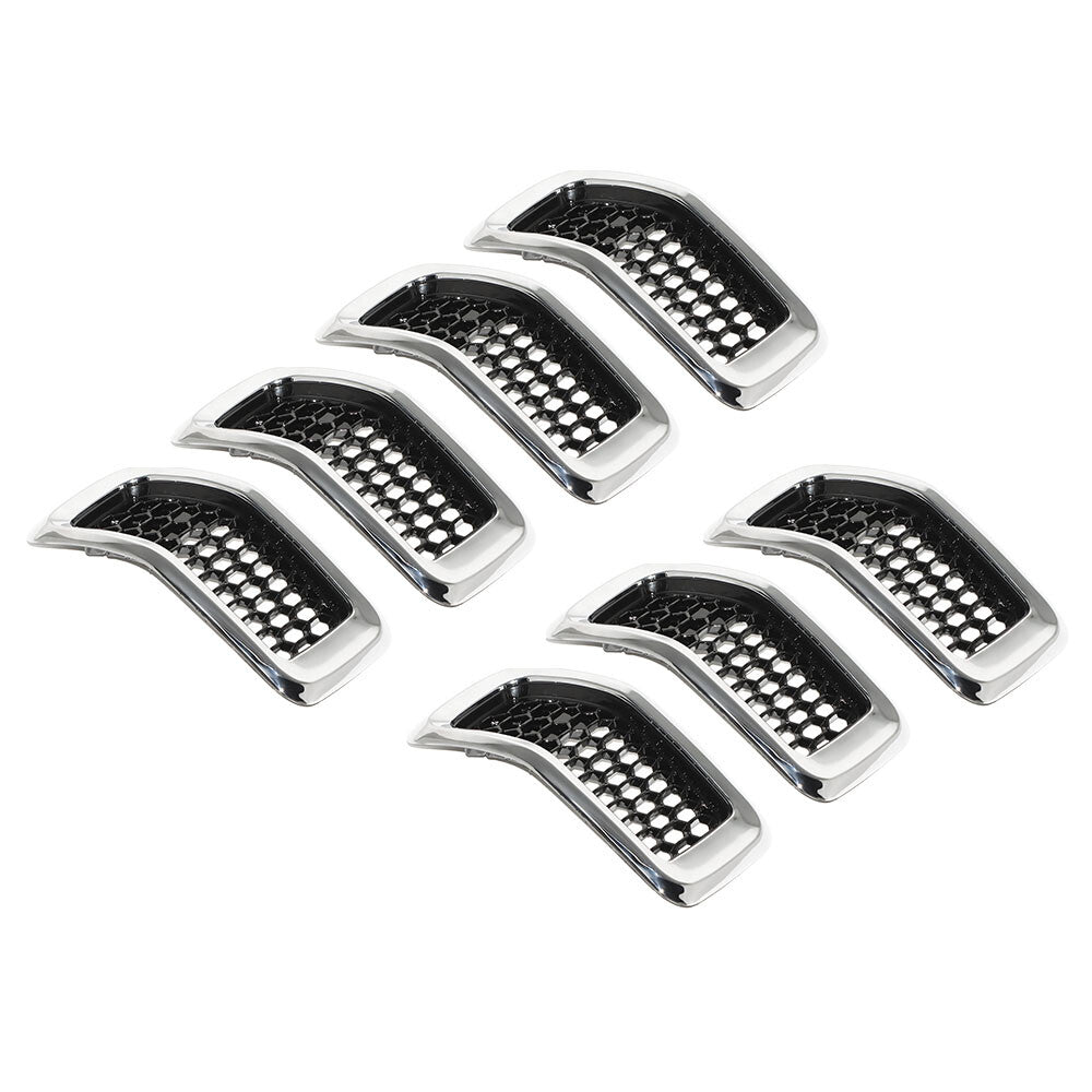 for Jeep Cherokee 2014-2018 7Pcs ABS Chrome Front Grill Grille Cover