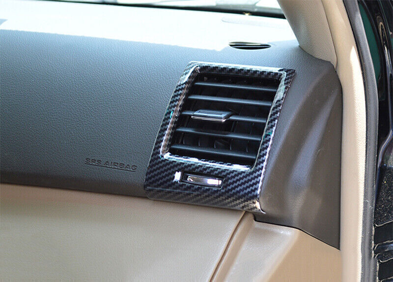 Console LR Air Out Vent Frame Trim Carbon Fiber for Toyota Highlander 2008-13