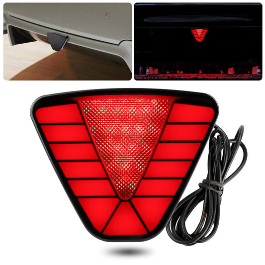 Universal F1 Style LED Strobe FLASH Rear Stop Tail Lamp Triangle Brake Light Red