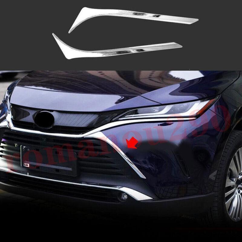 for Toyota Venza 21-24 Chrome Front Center Side Mesh Grille Grill Cover Trims 2P