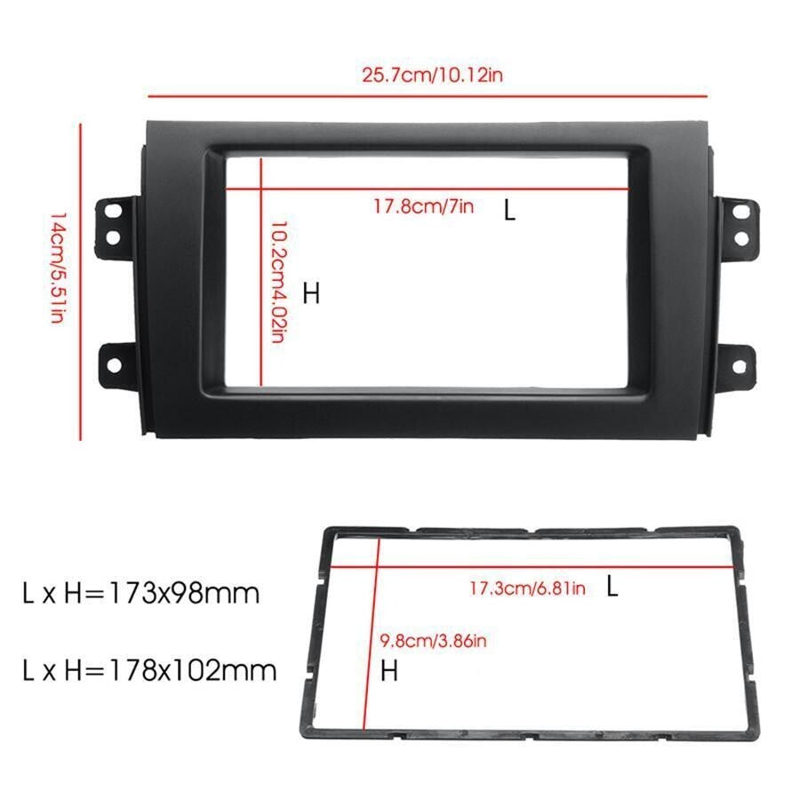 Double Din Car Radio Stereo Dash Install Mounting Trim Panel Kit Mount Black