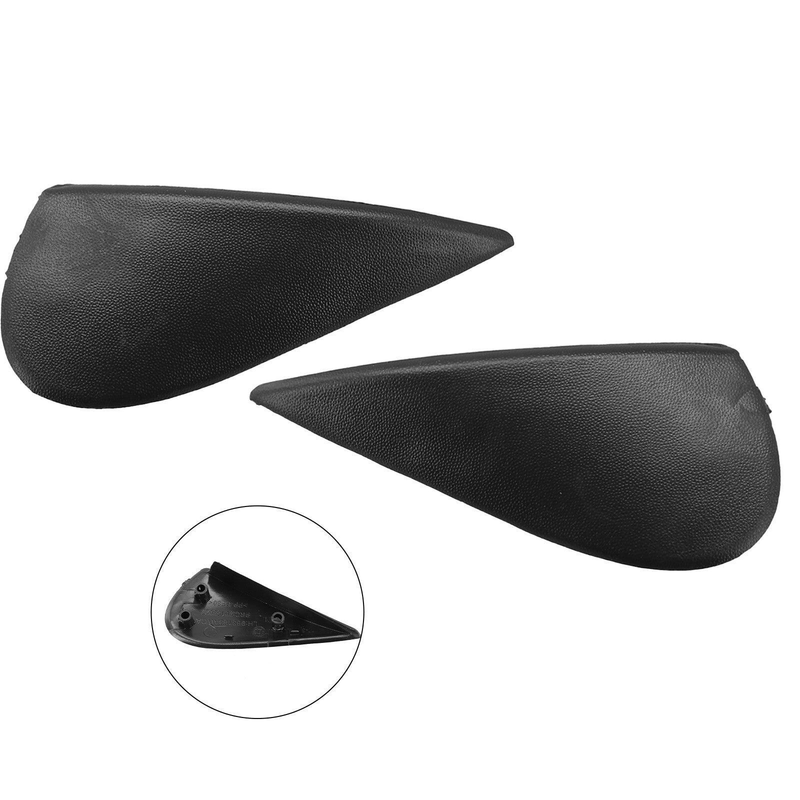 Pair of car side mirror corner triangular mudguard protectors - trimmed, suitable for Nissan Versa 2012-19
