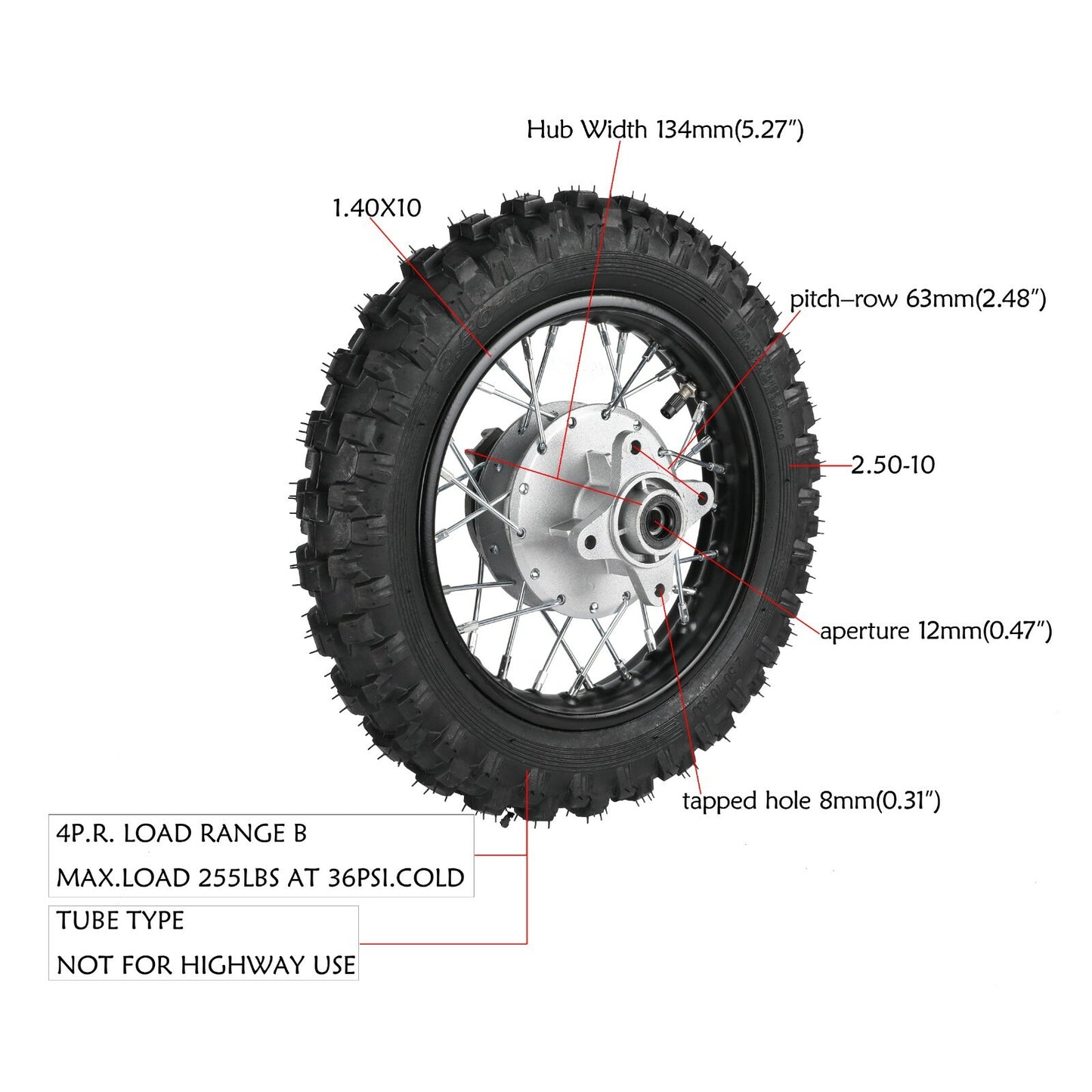 Complete plastic fender kit, for seat handles, 10-inch wheels, 2.5-10 inch wheels suitable for CRF50 XR50