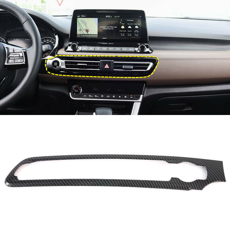 for Kia Seltos 2020-23 Carbon Fiber Central Air Condition Outlet Vent Cover trim