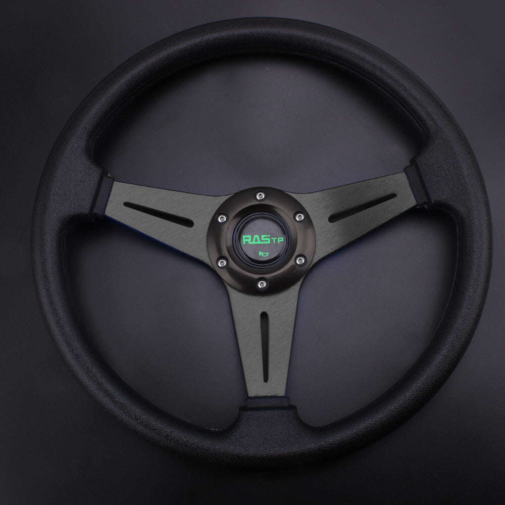 Universal 14INCH Aluminum Racing Steering Wheel Drifting Deep Dish Black