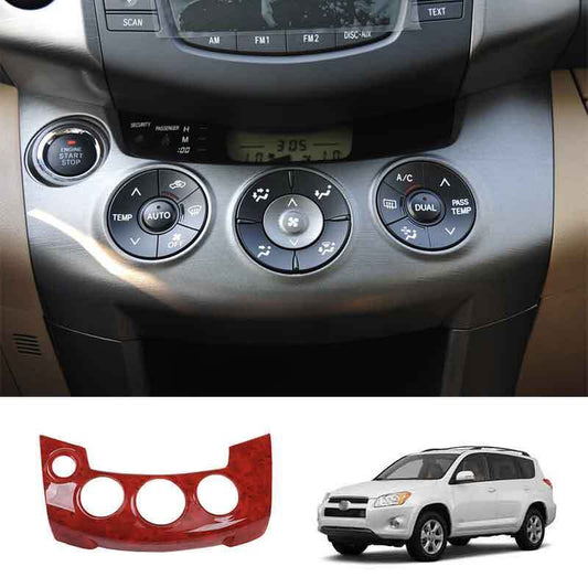 Wood Grain Inner Central Console AC Switch Panel Trim for Toyota RAV4 2006-2012