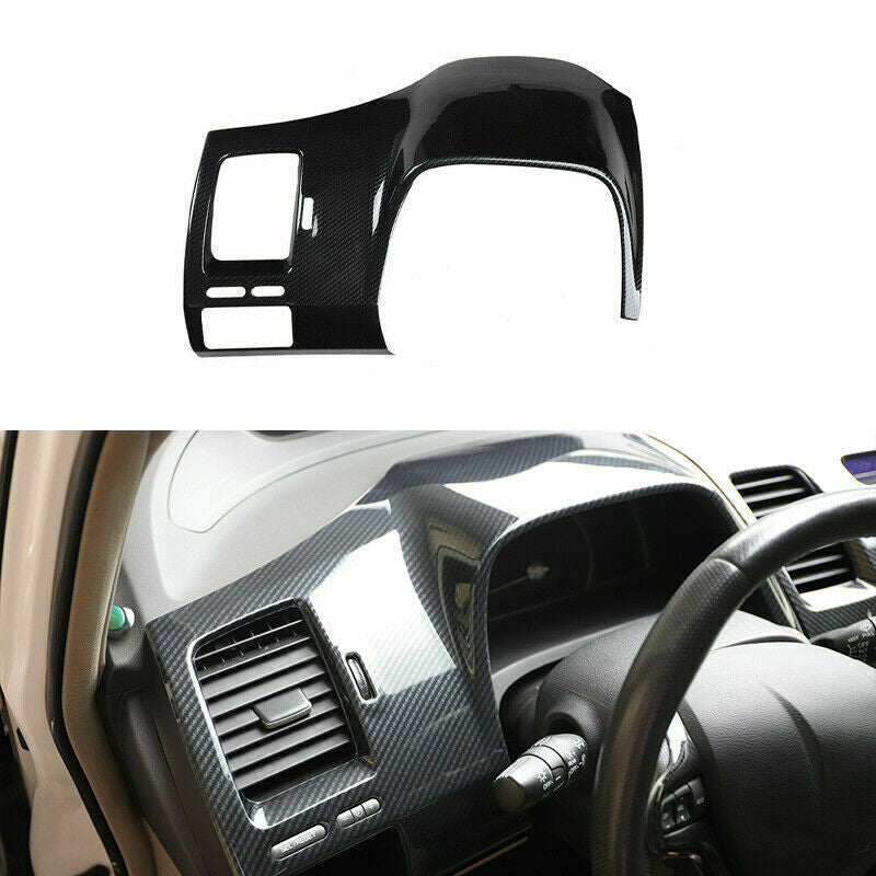 for Honda for Civic 8th 2006-2011 Carbon Fiber ABS Inner Dashboard Panel Cover Trim