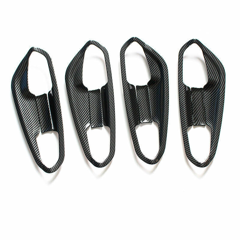 8X Carbon Fiber Look Outside Door Bowl Cover Trim for Ford Mondeo Fusion 13-2020